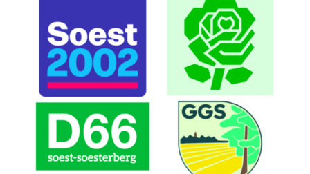 Logo's van Soest2002, PRO, D66 en GGS